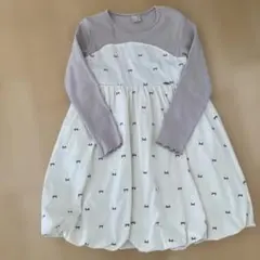 【美品】petit main 長袖バルーンワンピース 130cm