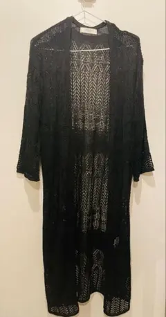 閉店セール　レース編みロングカーディガン 黒　セシルマクビー　最終価格