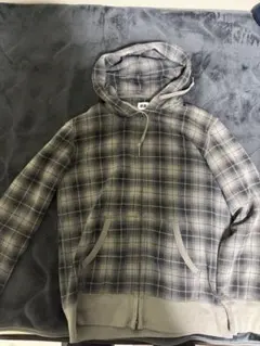 OLD UNIQLO ombre check 2-way zip hoodie