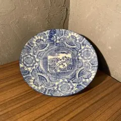 明治 大正 印判染付皿 22cm 波に兎文 骨董品 コレクション 時代物のサムネイル