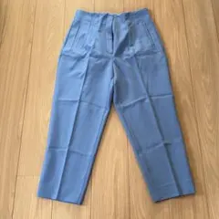 ZARA くすみブルー　テーパードパンツ