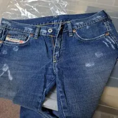 ディーゼルdieselダメージ加工ダークブルーデニムパンツ２７インチレディース