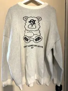 売り切りセール！OY ニット セーター クマ　ホワイト　男女兼用