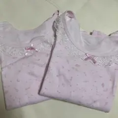 キッズ長袖肌着ピンク2枚セット 120