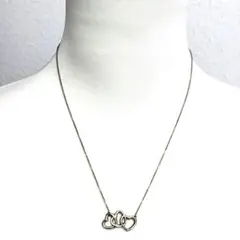 良品 Tiffany ティファニー トリプルハート ネックレス シルバー925