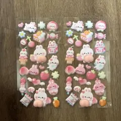【台紙なし】ウサギとスイーツのシールセット　お尻シール　２枚セット