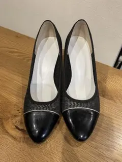 CHANEL シャネル ココマーク チェーン パンプス ブラック 23.5cm