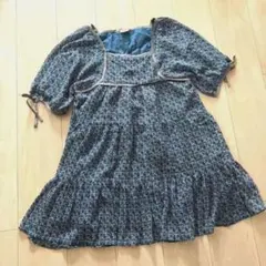 花柄フリルチュニック 半袖