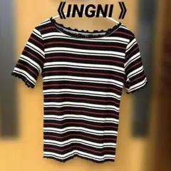《INGNI 》イング マルチボーダーメロークルーネック　Mサイズ