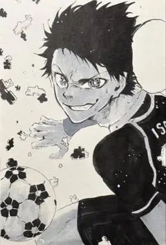 ブルーロック　潔世一 モノクロ手描きイラスト