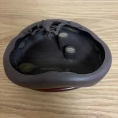 書道 硯 梅花坑水盂椿型　美術品　芸術品　骨董品　石眼　立体彫琢　逸品　中国美術 書道 硯 梅花坑水盂椿型 美術品 芸術品 骨董品 石眼 立体彫琢 逸品