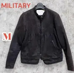 スエード風ジャケット ジャンパーブルゾン ミリタリー ジャケット ブラック