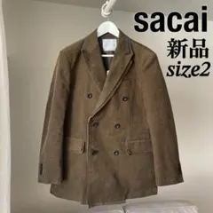【新品】sacai 定番ダブル テーラードジャケット size2 ブラウンのサムネイル