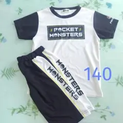 140cm⭐️ポケモンロゴ入り 半袖メッシュ セットアップ！