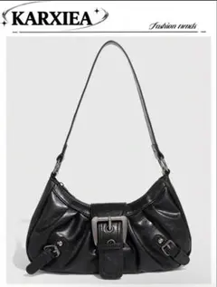SHEIN KARXIEA ブラック ショルダーバッグ 38721668