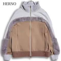 【22AW】HERNO ブルゾン 切替 ジップアップ スタンドカラー ナイロンのサムネイル