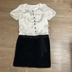 JGJUSGLITTY ジャスグリッティー 白ブラウス切替ワンピース