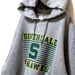 ラッセルアスレティックシルバーデールシーホークス パーカーグレー灰色XL古着