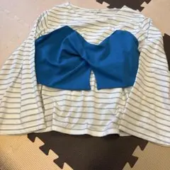 授乳服　ボーダーカットソー　トレーナー　M