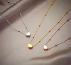 サージカルステンレス ポールチェーン 【大人気】 ハート 金アレ ゴルドシルバー