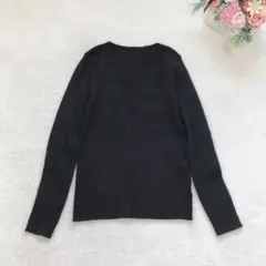W・CAI 長袖Vネックニット リブ トップス ベーシック カジュアル シンプル