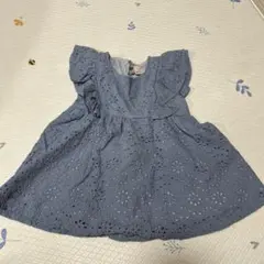 petit main ブルー フリル袖 トップス 110cm