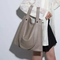 【美品】BEAURE カウレザー 2WAY ハンドル トートバッグ　ベージュ