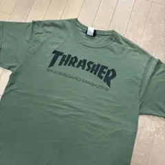 THRASHER ロゴ Tシャツ カーキ Lのサムネイル