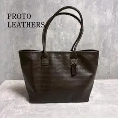 PROTO LEATHERS クロコ型押しレザー ミニトートバッグ - メルカリ