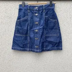 2814【ブラウニースタンダード】F♡デニム ボタンフロント ミニスカート