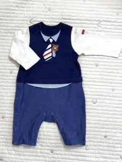 ミキハウス ロンパース カバーオール ネクタイ くま