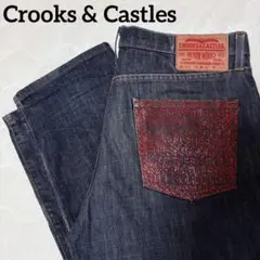CROOKS & CASTLES ダークブルーデニムパンツ W34 L32