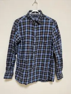 UNIQLOユニクロ　フランネルシャツ　長袖チェック　サイズM ブラック・ブルー