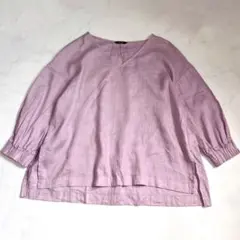 美品　JOURNAL STANDARD リネン Vネックブラウスシャツ　パープル