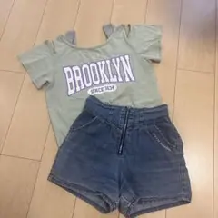 BROOKLYN Tシャツ150とデニムショートパンツ140セット