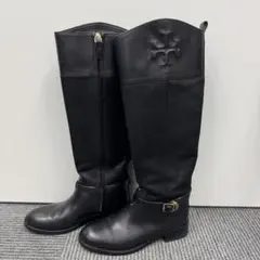 トリーバーチ ブラックレザー ロングブーツ