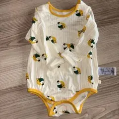 【美品】長袖小鳥柄ロンパース 80サイズ