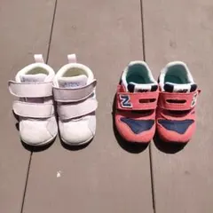 【12cm2つセット】ASICS（ピンク）New Balance 373 （赤）