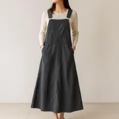 レプシィム 大人 サロペットスカート ジャンパースカート グレー