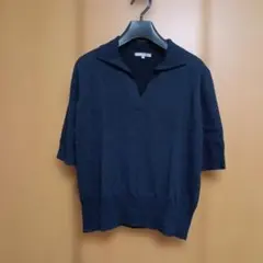 23区 lab. ニット 半袖 スキッパー ネイビー