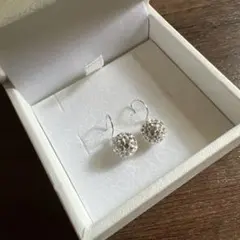 未使用スワロフスキークリスタル ホワイトゴールド ピアス