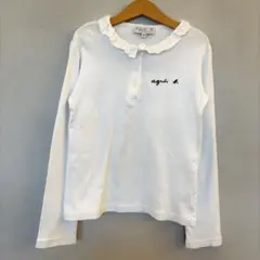 アニエスベーアンファンフリル襟 長袖Tシャツ ホワイト