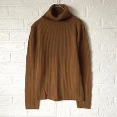 BROWNY ブラウニー　タートルネック　ニット　セーター　リブ　ブラウン　F