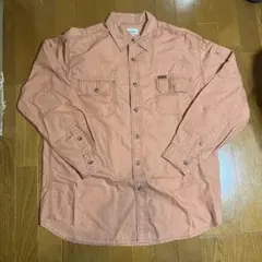 古着　Carhartt L オレンジ 長袖シャツ　ワーク