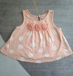 プティマイン ピンク 水玉模様 タンクトップ