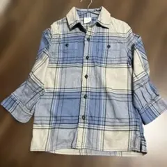 GAP KIDS 長袖 チェックシャツ ブルー