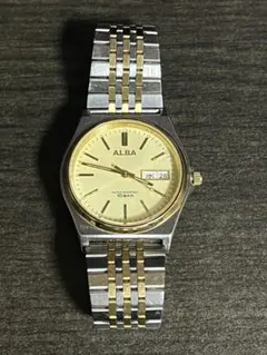 SEIKO ALBA アナログクォーツ腕時計 ゴールド/シルバー