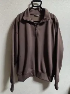 AURALEE BAGGY POLYESTER SWEAT HALF ZIP