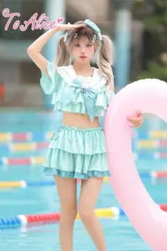 正規品、未使用、タグ有り】To Aliceセーラーフリルビキニ 水着 - メルカリ