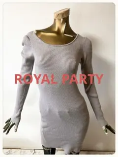 ☘️T21467☘️ROYAL PARTY Vネックリブニットワンピース